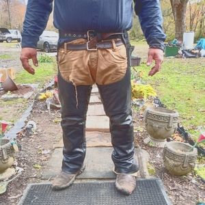 FMC Black Leather Chaps